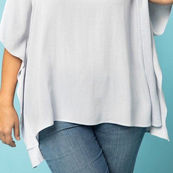 Ice Blue Dolman Blouse - Picture 2 of 3